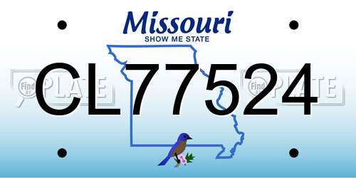 CL77524 Missouri License Plate