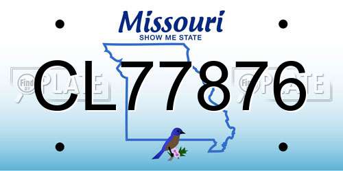 CL77876 Missouri License Plate