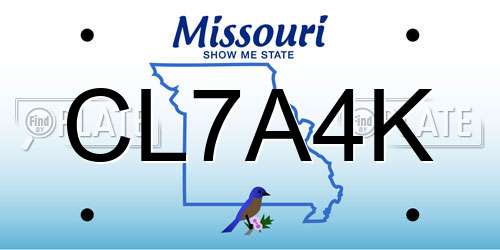 CL7A4K Missouri License Plate