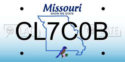 CL7C0B Missouri License Plate