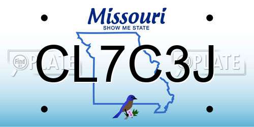 CL7C3J Missouri License Plate