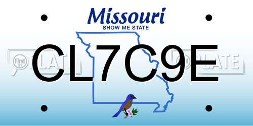 CL7C9E Missouri License Plate
