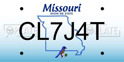 CL7J4T Missouri License Plate