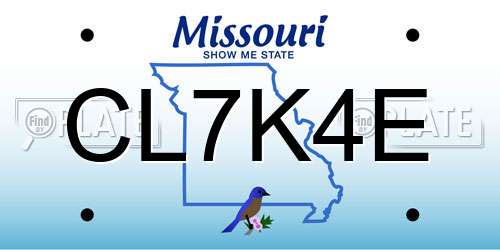 CL7K4E Missouri License Plate