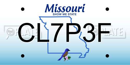 CL7P3F Missouri License Plate