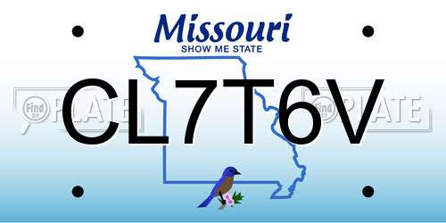CL7T6V Missouri License Plate