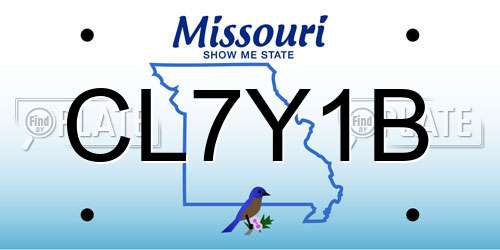 CL7Y1B Missouri License Plate