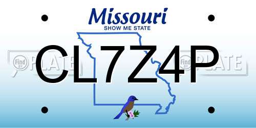 CL7Z4P Missouri License Plate