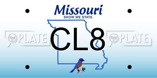 CL8 Missouri License Plate