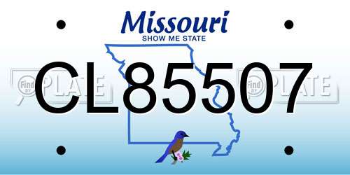 CL85507 Missouri License Plate