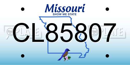 CL85807 Missouri License Plate