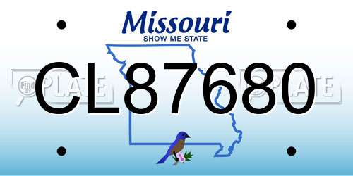 CL87680 Missouri License Plate