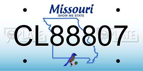 CL88807 Missouri License Plate