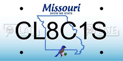 CL8C1S Missouri License Plate