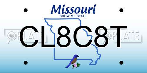 CL8C8T Missouri License Plate