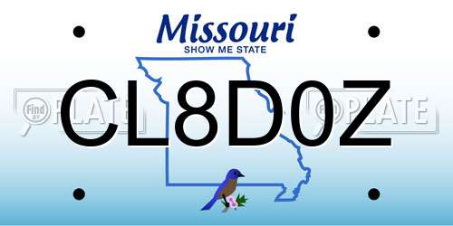 CL8D0Z Missouri License Plate