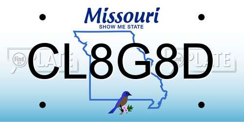 CL8G8D Missouri License Plate