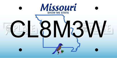 CL8M3W Missouri License Plate