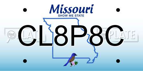 CL8P8C Missouri License Plate