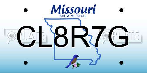 CL8R7G Missouri License Plate