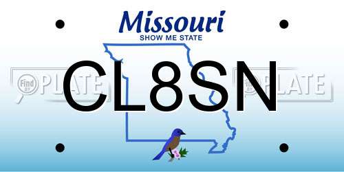 CL8SN Missouri License Plate