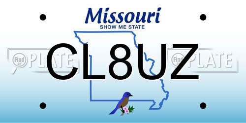 CL8UZ Missouri License Plate