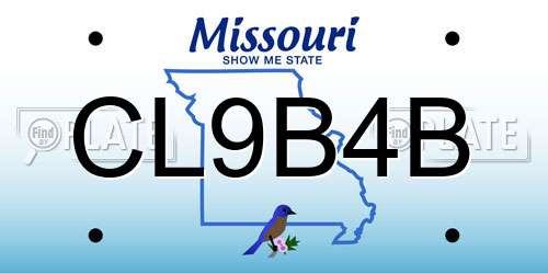 CL9B4B Missouri License Plate