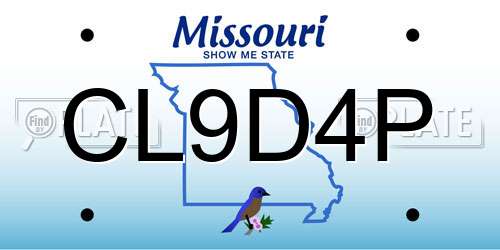 CL9D4P Missouri License Plate