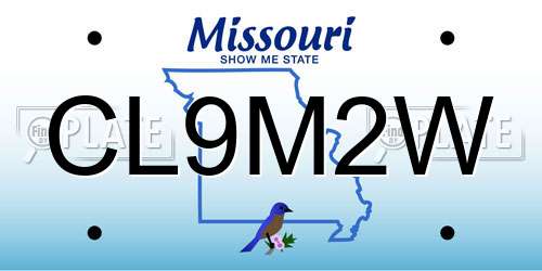 CL9M2W Missouri License Plate