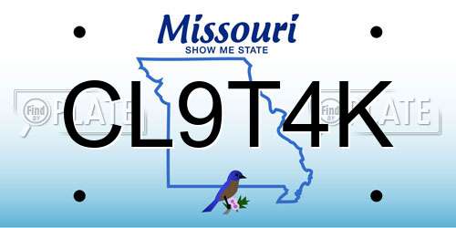 CL9T4K Missouri License Plate