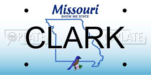 CLARK Missouri License Plate