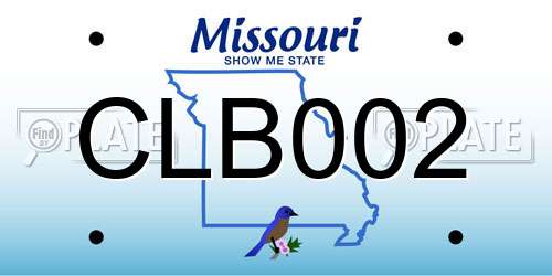 CLB002 Missouri License Plate