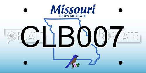 CLB007 Missouri License Plate