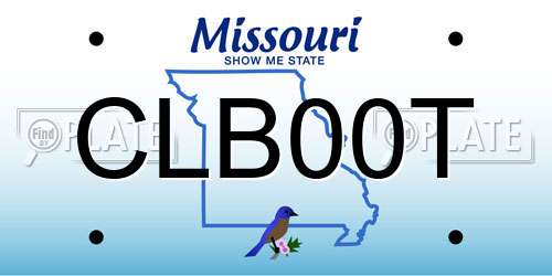 CLB00T Missouri License Plate