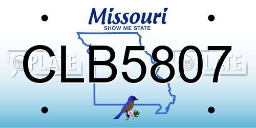 CLB5807 Missouri License Plate