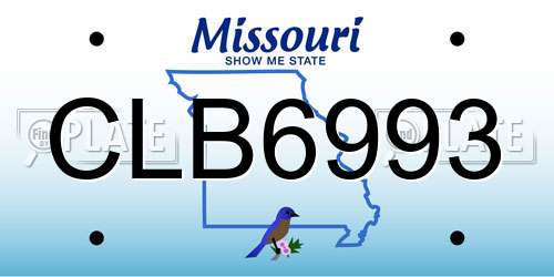 CLB6993 Missouri License Plate