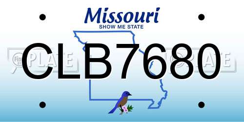 CLB7680 Missouri License Plate
