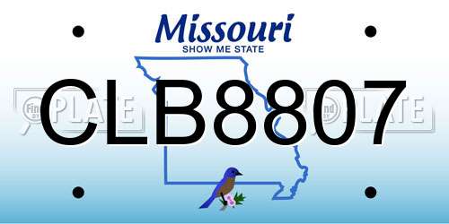 CLB8807 Missouri License Plate