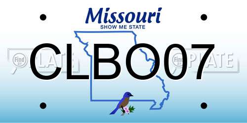 CLBO07 Missouri License Plate