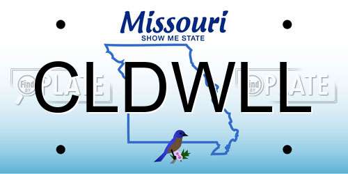 CLDWLL Missouri License Plate