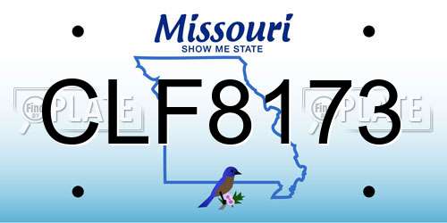 CLF8173 Missouri License Plate