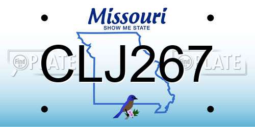 CLJ267 Missouri License Plate