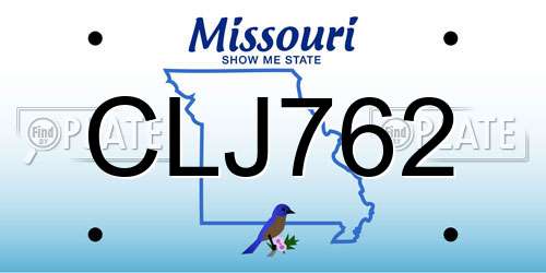 CLJ762 Missouri License Plate