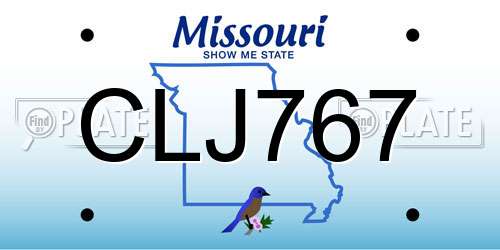 CLJ767 Missouri License Plate