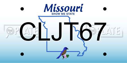 CLJT67 Missouri License Plate