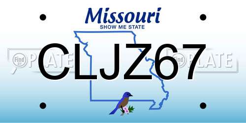 CLJZ67 Missouri License Plate