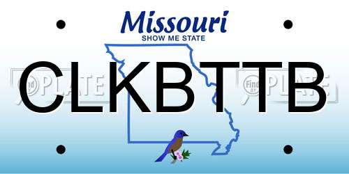 CLKBTTB Missouri License Plate