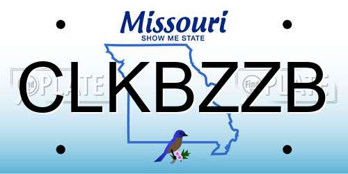 CLKBZZB Missouri License Plate