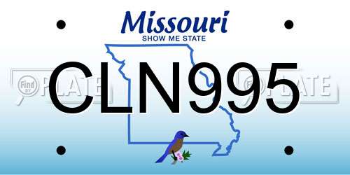 CLN995 Missouri License Plate