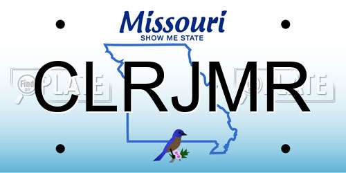 CLRJMR Missouri License Plate